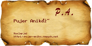 Pujer Anikó névjegykártya